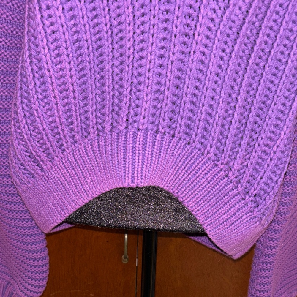 NWT FREE PEOPLE Glowing Orchid Purple Women's Sweetheart Sweater SZ LARGE - Picture 3 of 11